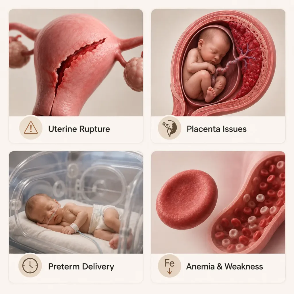 pregnancy problems after c section