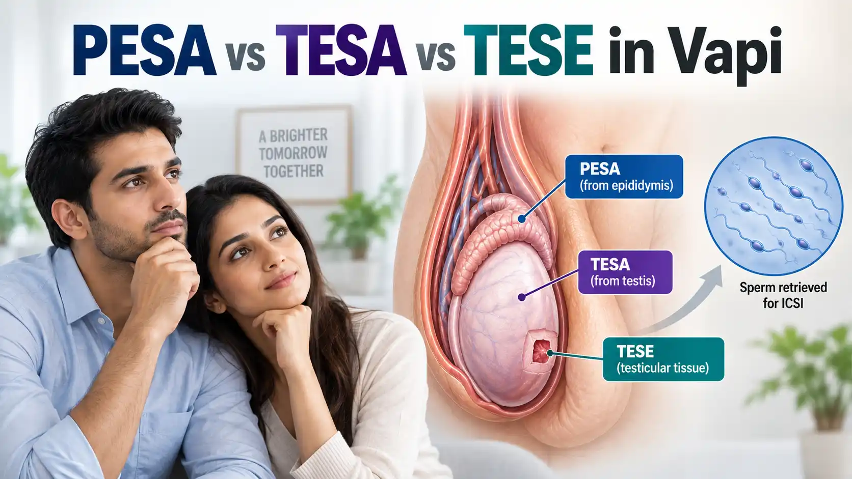 PESA vs TESA vs TESE sperm retrieval options in Vapi