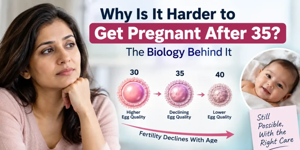 Why fertility declines after 35 due to changes in egg quantity and quality.