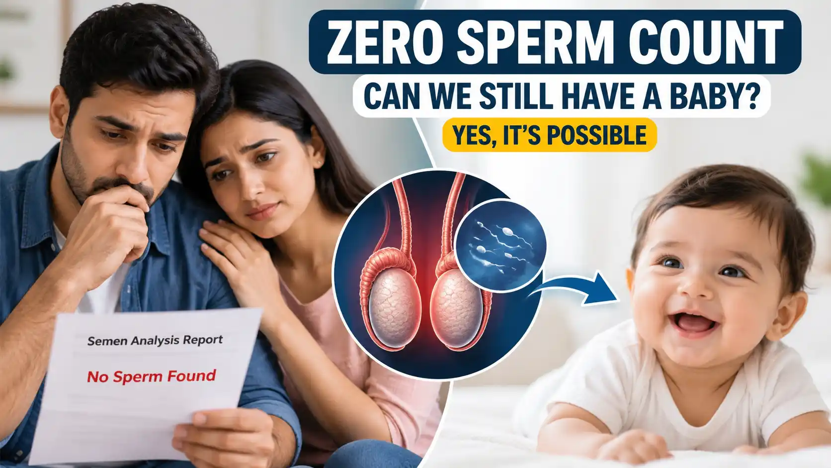 Zero sperm count and azoospermia explained, including causes, sperm retrieval, and fertility treatment options